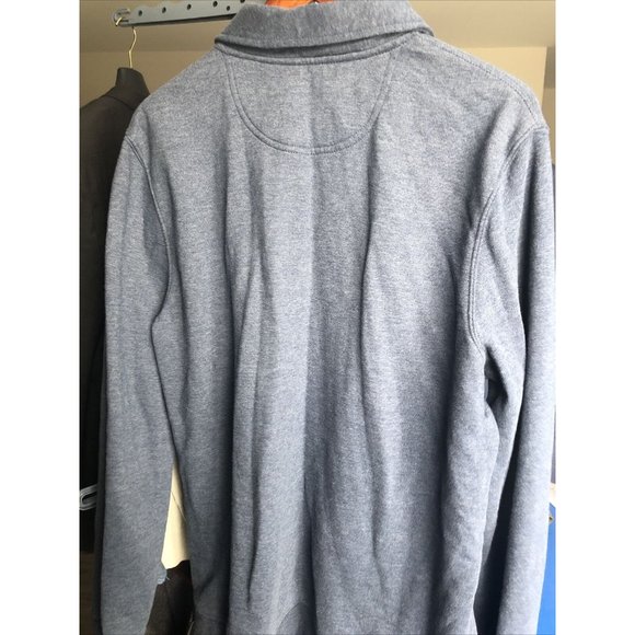 MEN'S LARGE CROFT & BARROW 1/2 ZIP HEATHER Blue - Picture 4 of 4